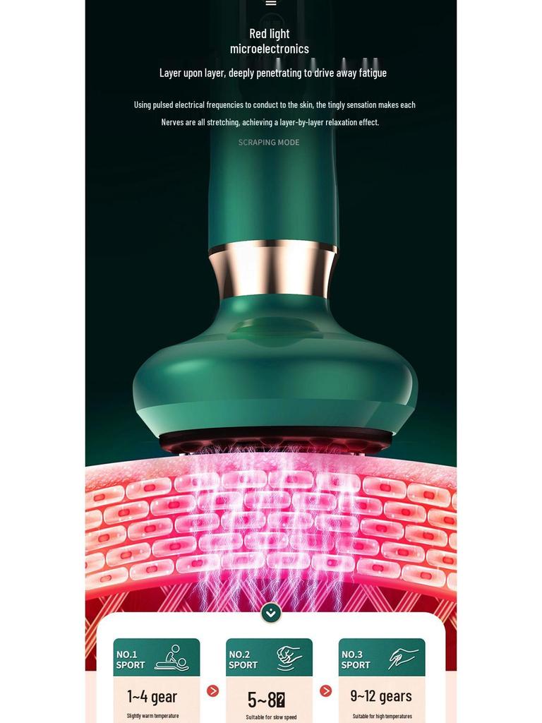 Smart Jade Gua Sha and Electric Vacuum Cupping Massager with Negative Pressure Suction for Meridian Unblocking