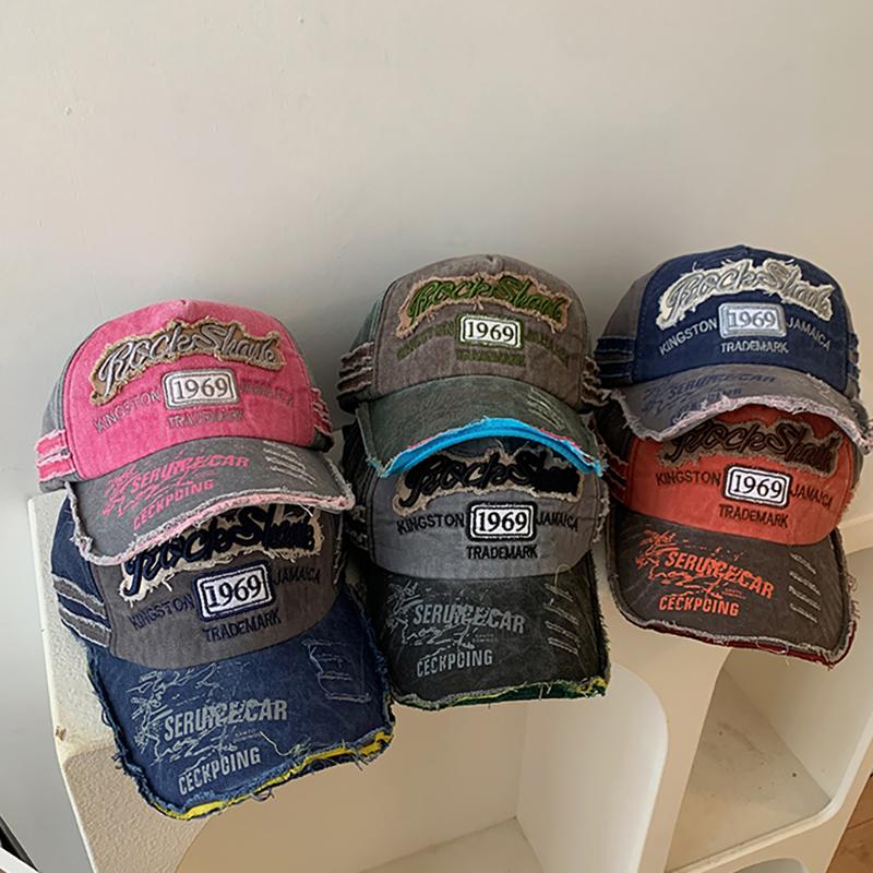 Vintage Baseballkappen mit Buchstabenstickerei für Herren und Damen, verstellbare Sommer-Sonnenhüte, Outdoor-Streetwear-Hüte