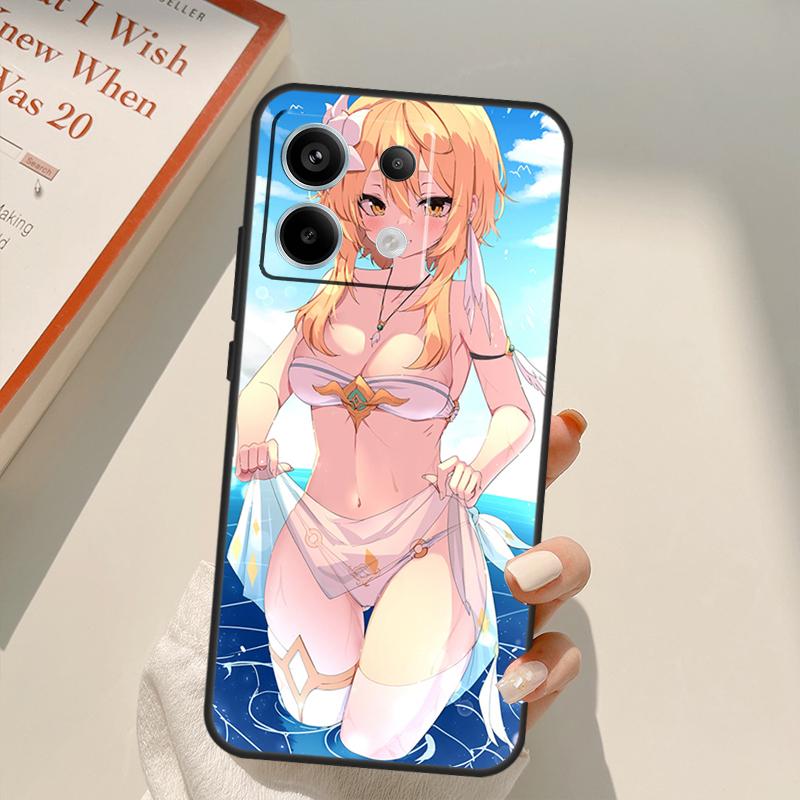 Genshin Impact Sexy Cute Girl Funda For Xiaomi Redmi Note 13 14 9 10 12 11 15 Pro Plus Case For Redmi 15 C 12C 13C 14C 10C