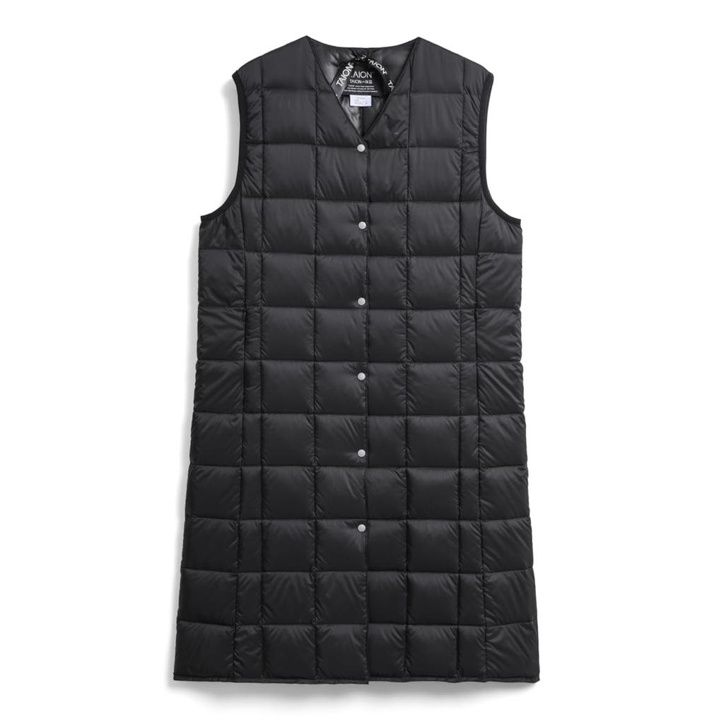 Taion Down Vest Black Women's W001-LONG