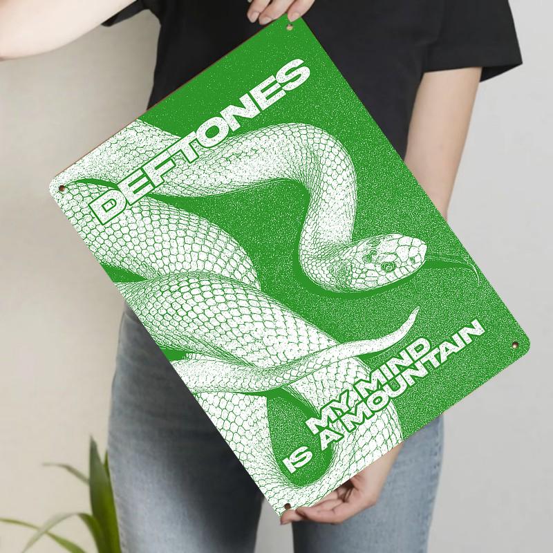 

Deftones My Mind Is A Mountain Snake Pattern Custom Metal Tin Sign Wall Art Decor For Music Fans 20x30cm（7.8x11.8inch）