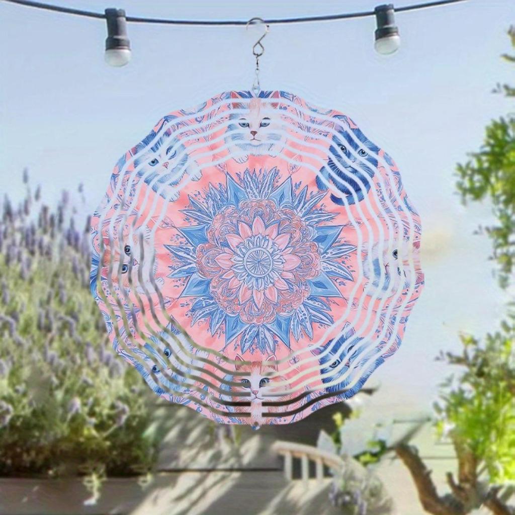 10 Inch Hanging Wind Chime Rotating Design 360 Degree Hook Garden Style Metal Decor for All Seasons Outdoor Artistic Charm Harmony Deco
