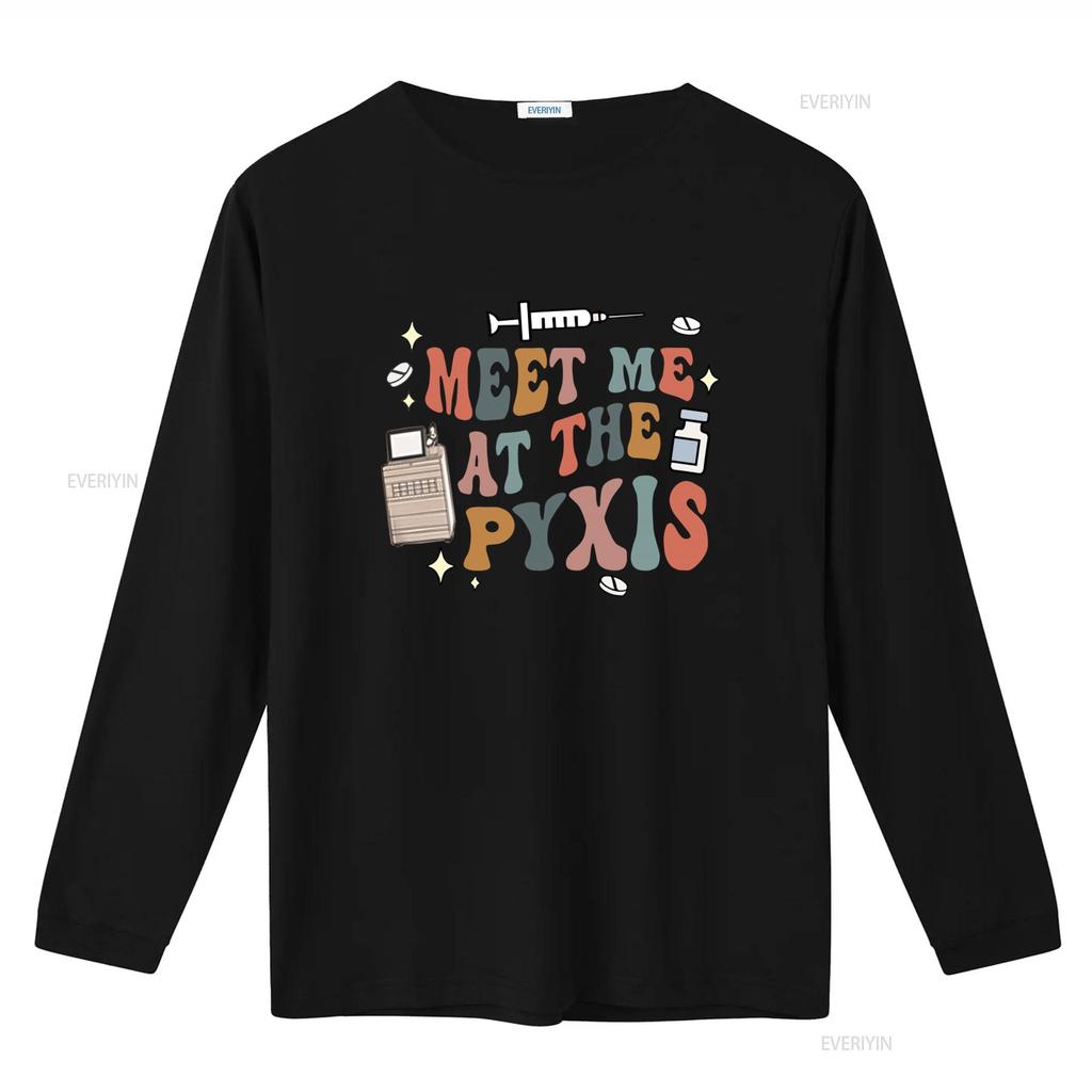 Retro Nurse Humor T Shirt Meet Me At The Pyxis Med Count Pharmacy Tech Surg Icu Nursing Pharm Pharmacist Medication Dispenser