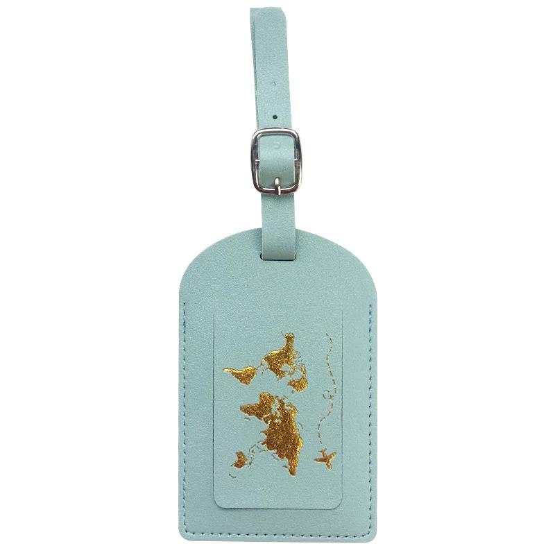 Men Women PU Leather Cute Luggage Tag Suitcase Address Label Baggage Boarding Bag Tag Name ID Address Holder Travel Accessorie
