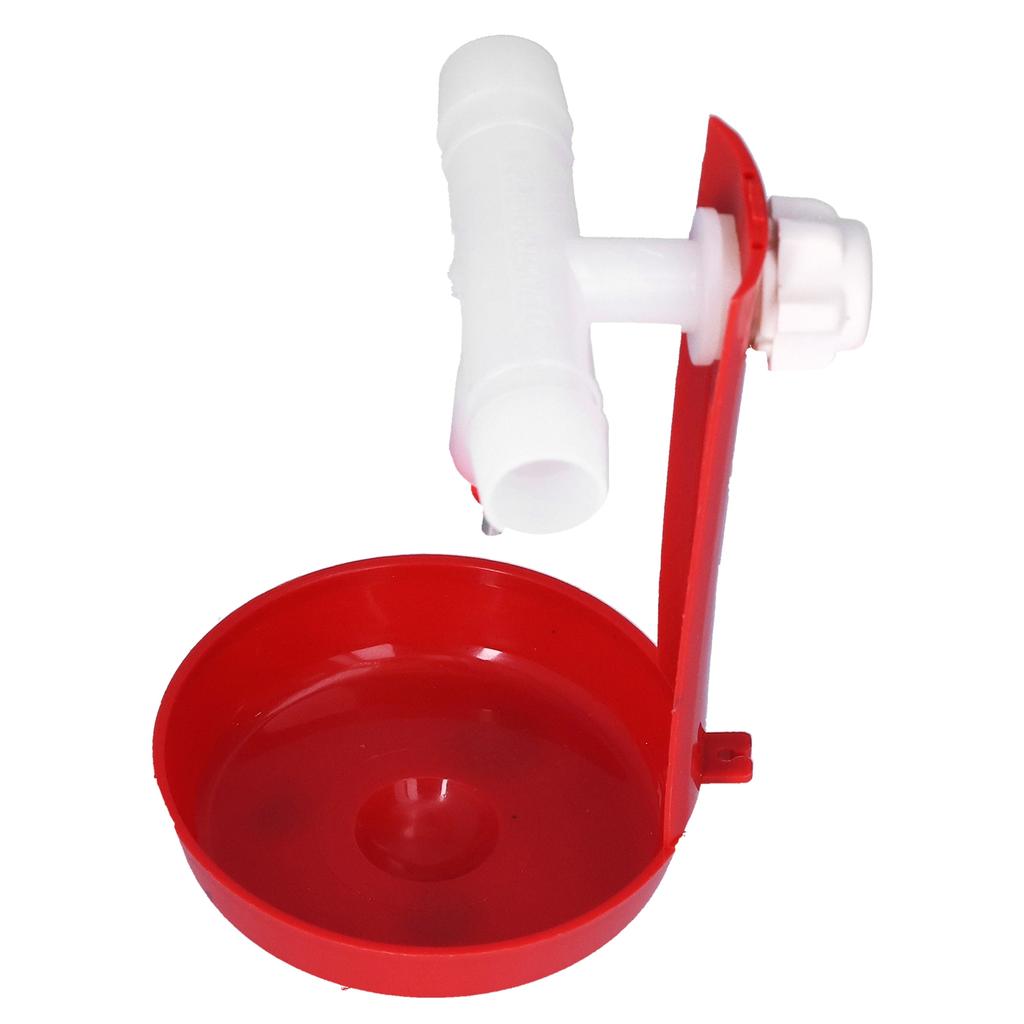 10 Set Adăpător Pui Automat Păsări de Curte Adăpător Apă Potabil cu Racord T Alb