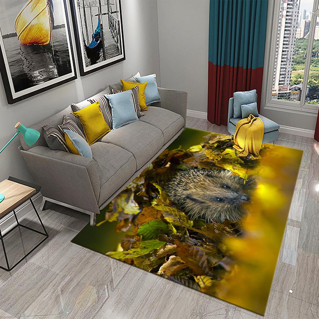 3D Hedgehog Carpet Cute Animal Rugs for Living Room Bedroom Floor Area Decor Mats Bathroom Toilet Door Entrance Non-slip Carpet