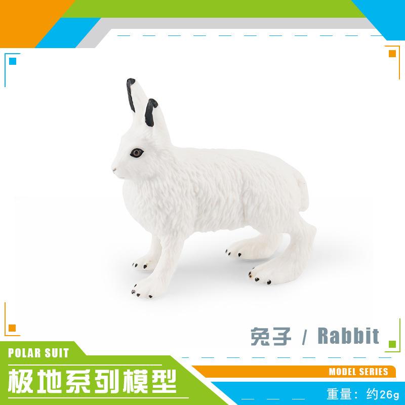 Simulation Polar Animal Set Model Arctic Rabbit White Fox Polar Bear Beluga Whale Seal White Owl Static Ornament