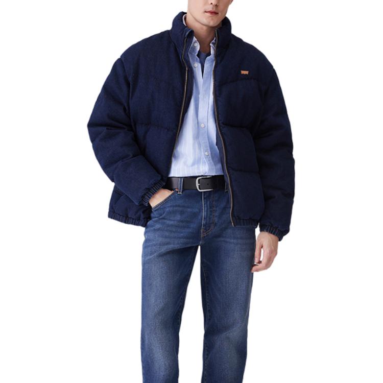 Levi`s Down Jacket Men`s Denim Blue