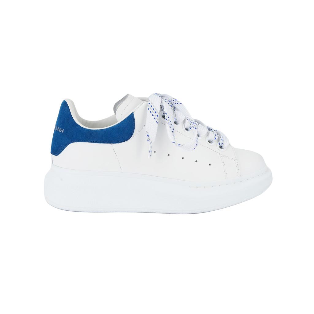 Alexander Mcqueen Oversized Sneaker Smooth Calfskin Low Top Casual Shoes Women's White Blue 553770WHGP79086