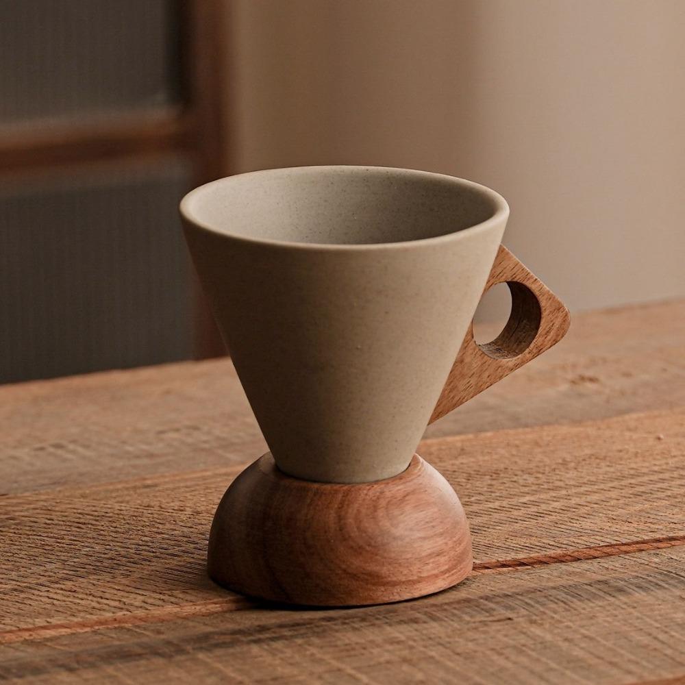 Retro Style Vintage Pottery Mug Coarse Ceramic Japanese Ceramic Mug Funnel Coffee Mug  Home Decor