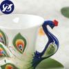 200ML Bone Cna 3D Color Enamel Animal Coffee Cup with Saucer and Spoon Ceramic Afternoon Teacups Drinwkare