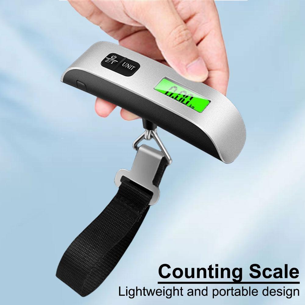 50kg/110lb Electronic Hanging Suitcase Travel Weighs LCD Display Pocket Electronic Suitcase Travel Scale Hand Luggage Scale