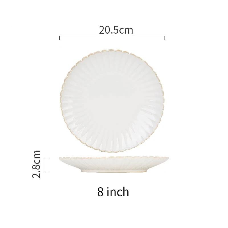 White Ceramic Plate Set Home Dinner Plate Bowl Steak Salad Tableware Creative Nordic Breakfast Dishes Plates Sets Coffee Mug Cup