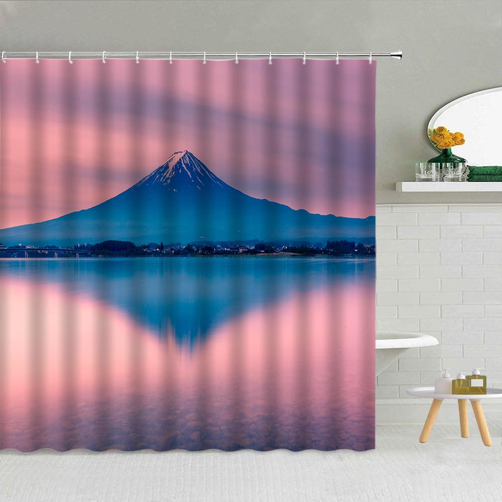 Blue ocean underwater beach scenery shower curtain dolphin turtle whale animal bathroom decoration hook curtain