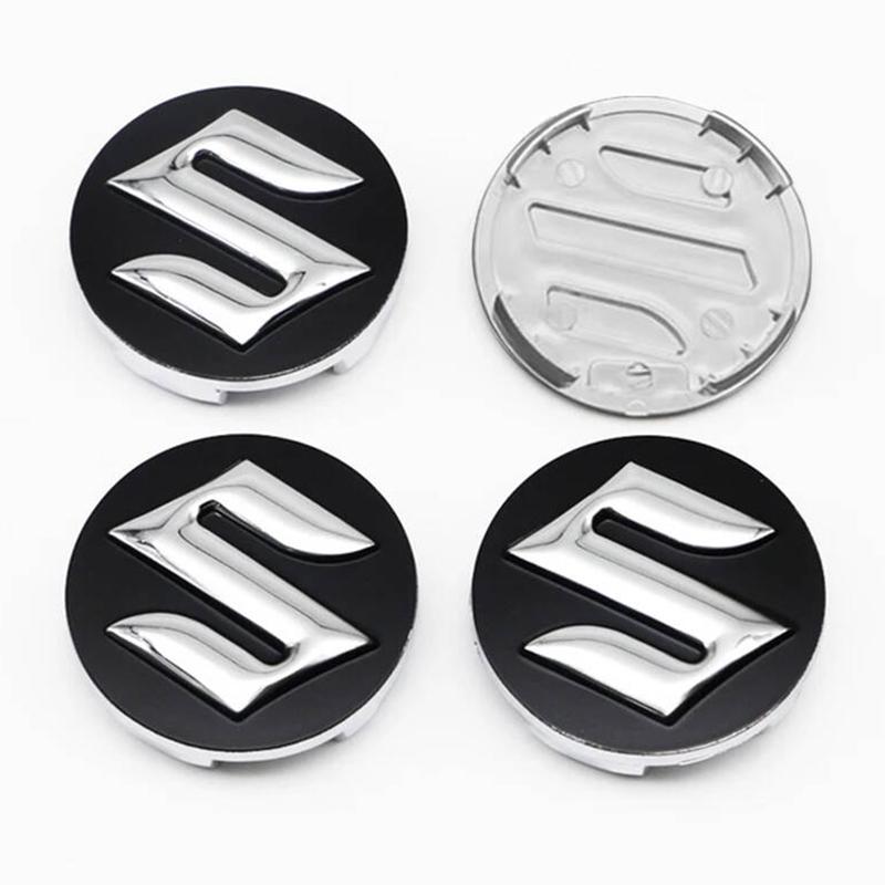 YOTA6 4Pcs 54mm 56mm 60mm Car Wheel Center Hub Caps S Logo Badge Rim Cover Emblem For Suzuki Swift Jimny Vitara Baleno SX4 Accessories