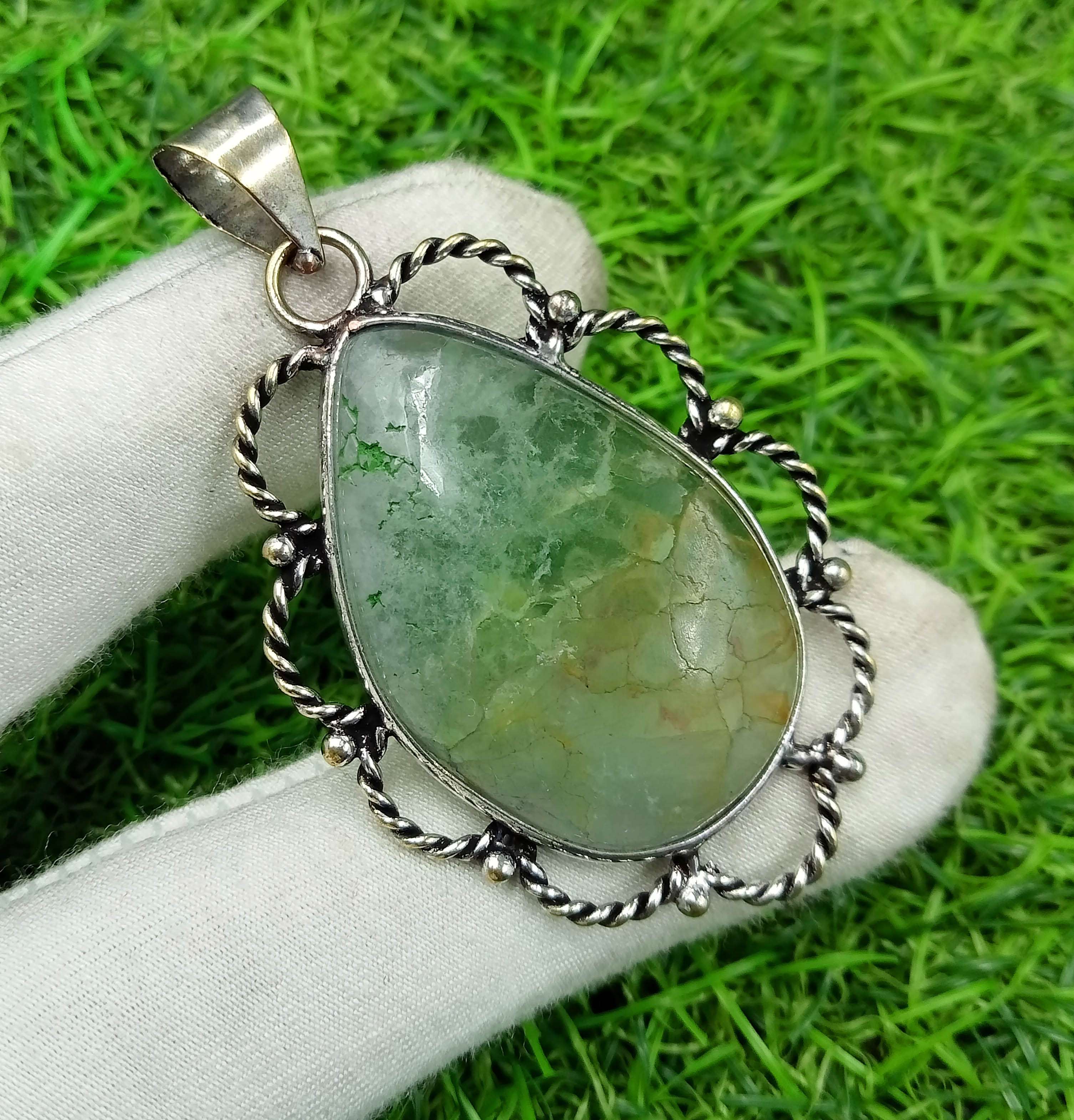 

Подвеска с драгоценным камнем Crackle Agate 925 пробы с серебряным покрытием DEP-41