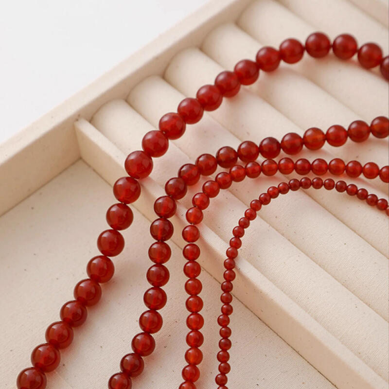 Cresel Red Jamano Gemstone Bead Necklace