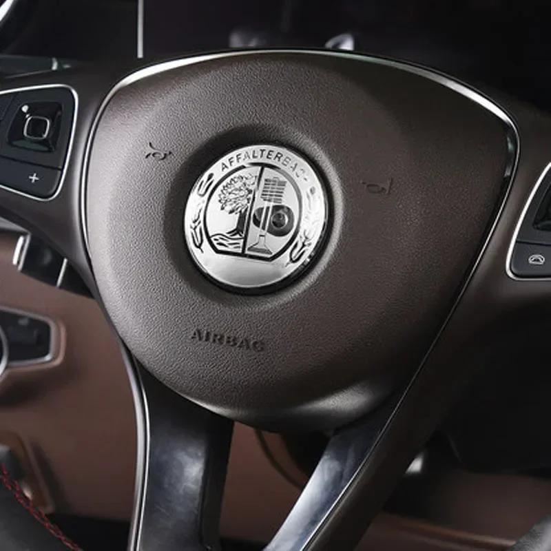 3D 52mm Silber/Gold Auto Lenkrad Emblem Abzeichen Aufkleber für W463 W205 W177 W212 W246 W169 G63 GLC GLE AMG Aufkleber