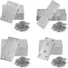 20Pcs Stainless Steel Metal Straight Brackets With Screws Repairing Mending Plate for Wood Furniture Easy To Install