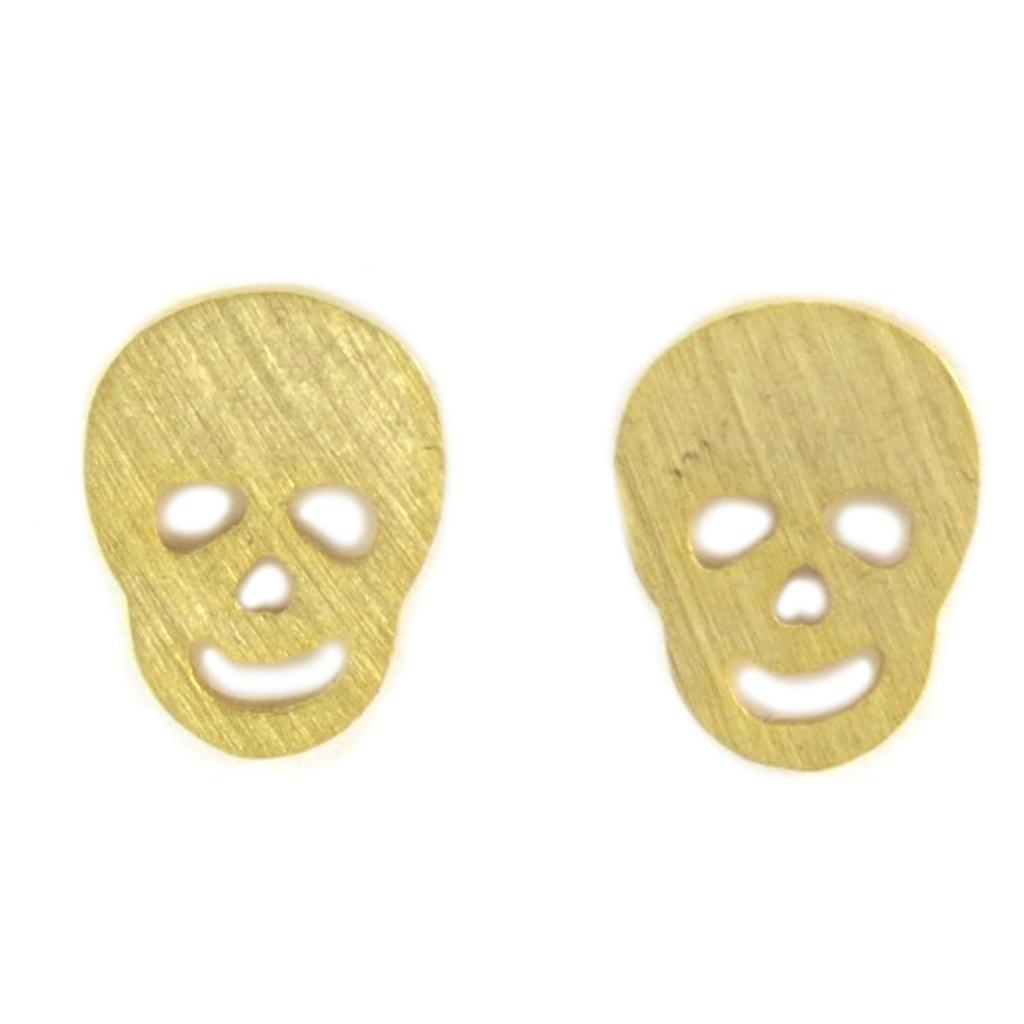 Demi-Masque Tête de Mort Doré - Accessoire Déguisement Halloween Pas Cher