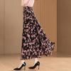 New Summer Retro Ethnic Style Ink-print Chiffon Skirt Women's Long Skirt High Waist A-line Skirt