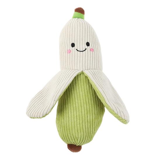 Squeaky Plush Dog Toy Onion Banana Shaped Chew Toys for Puppies Small Dogs Sound Making Dog Toys for Teeth Cleaning Interactive Play