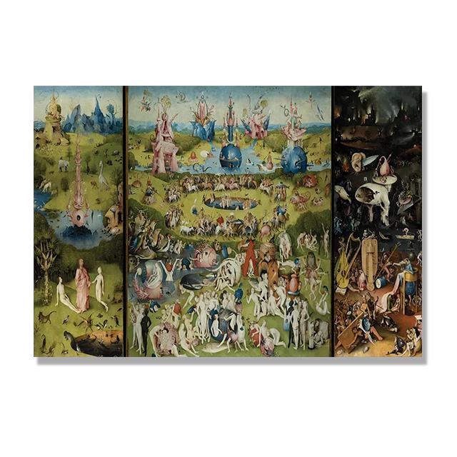 

Сад земных наслаждений, картины на холсте, ретро-принт, настенная художественная картина для гостиной и домашнего офиса, безрамный декор 21x30cm No Framed