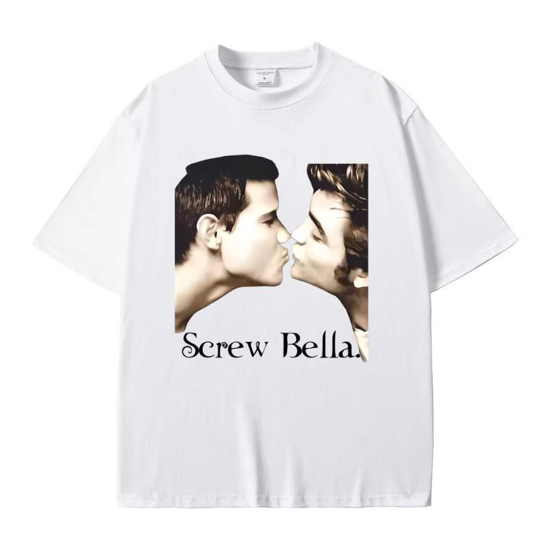 Screw Bella Retro T Shirt Twilight Funny Meme T-shirts Men's Women's Fashion Casual Oversized Cotton T-shirt Streetwear