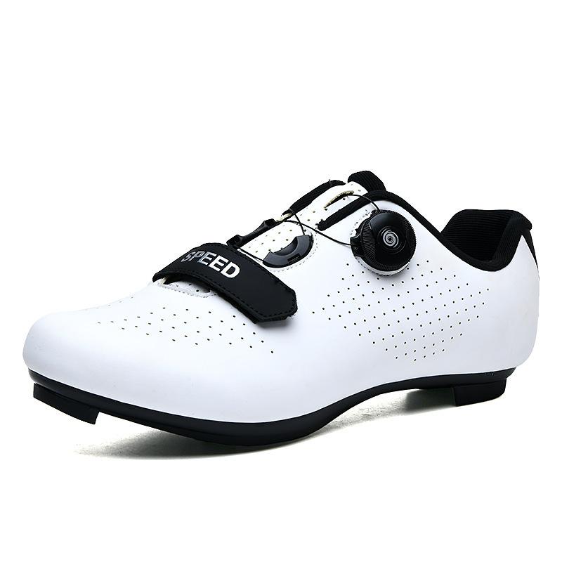 

New lock riding off-road shoes hard-soled road mountain bike men s and women s lock shoes cycling bicycle 36 белый