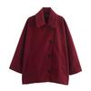 Winter European and American Women's Single-breasted Lapel Loose Jacket