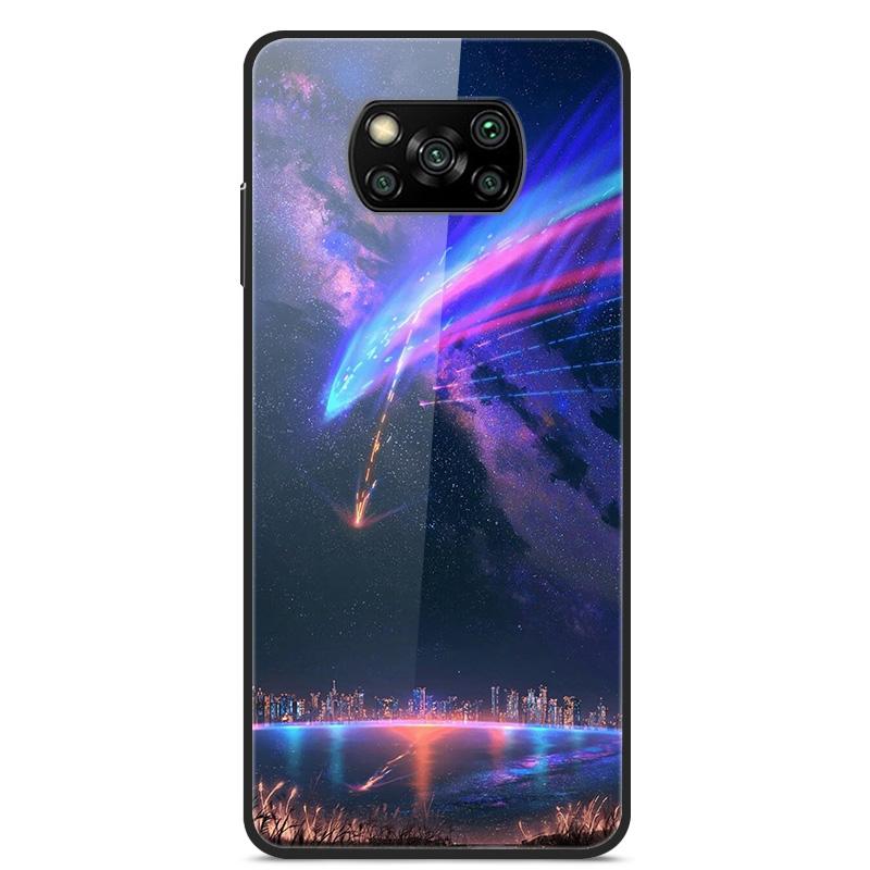 Glass Back Cover For Xiaomi Poco X3 Pro Poco X3 NFC Case Tempered Glass Case For Xiaomi Mi 10T Lite Case Funda POCO X 3 PRO Case