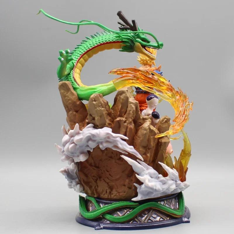 Dragon Ball Figure Son Goku Anime Figurine 23cm Super Saiyan Goku Statue Shenron Frieza Buu Cell Models Collectble Toys Gifts Gk