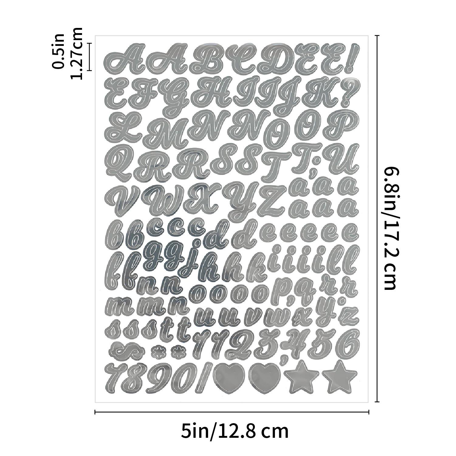 

Letter Sticker 0.5 Inch Handwritten Gold and Silver Piggy Bank Gift Stationery Pen Holder Matching Handbook Waterproof Letter Sticker