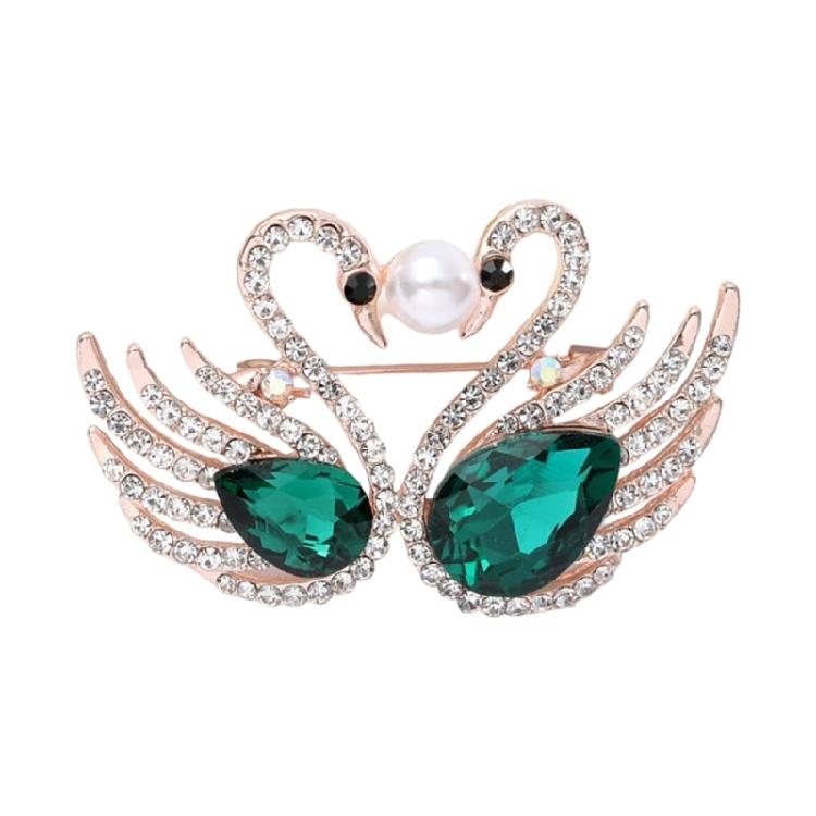 Elegant Small Swan Brooches with Rhinestones Unique Swan Pin Unisex Pins Alloy Texture Suitable for Fashionable Outfits