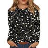 Women's Fashion Casual Long Sleeve Flowers Print Round Neck Top
