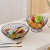 Simple Modern Iron Fruit Basket Drainable Fruit Bowl Snacks Bread Storage Household Tabletop Food Display Container Organizer