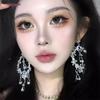 Hollow Water Drop Fringed Earrings Femininity Light Luxury High-End Earrings Exaggerated Earrings