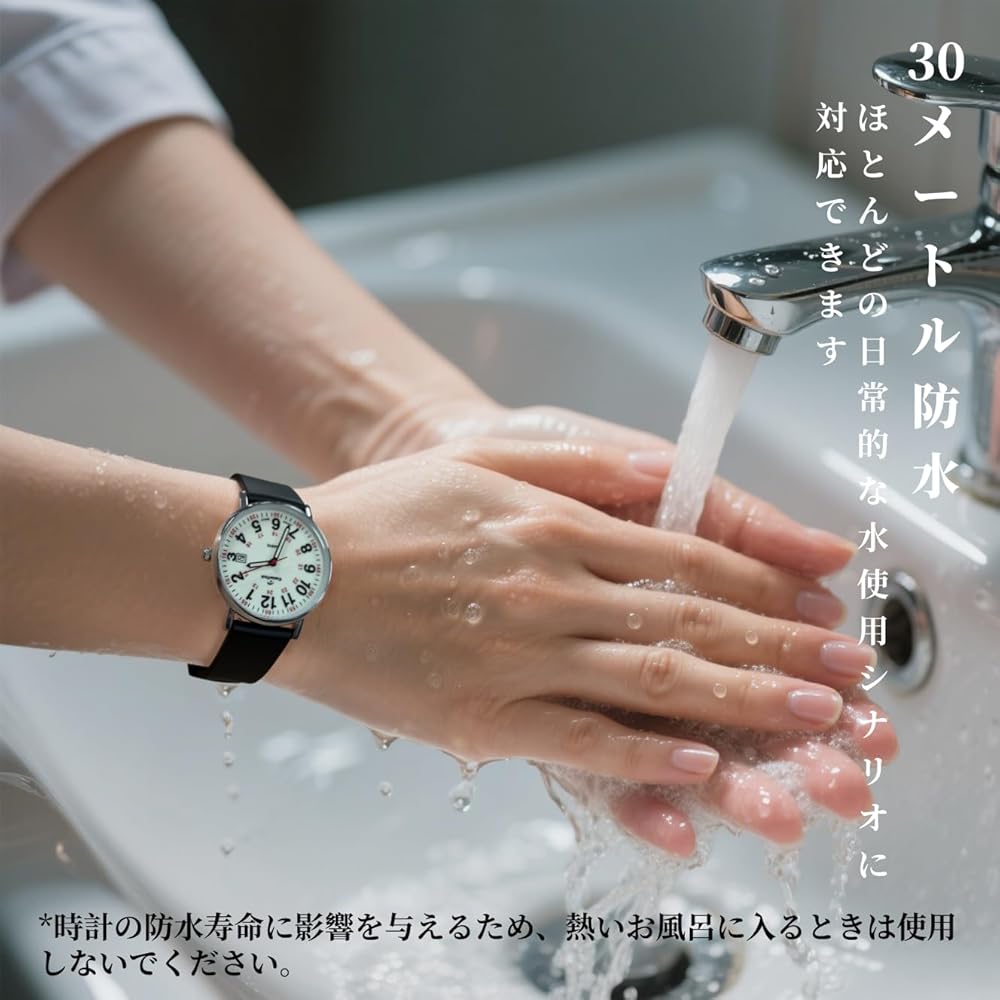 CalmTick Nurse Watch Analog Simple Cute Waterproof Luminous Unisex Silver White