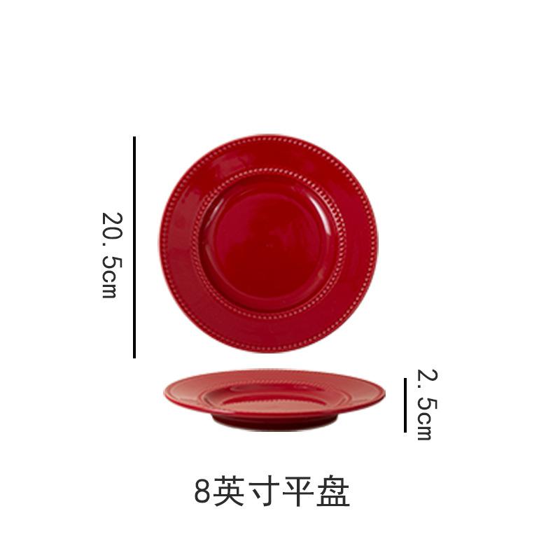 Underglaze Colorful Red Dishes, Tableware, Noodle Bowls, Household New Tableware, Plates, Dinner Plates, Wedding Gifts
