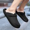 2025 New Summer Black Slippers Men's Bathroom Flip Flops Household Anti Slip Flat Shoes Outdoor Couple Flat Shoes Waterproof
