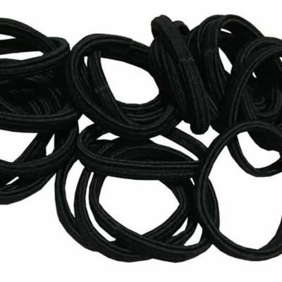 Black Flat Elastic Bands 30p Women's Hair Ties Elastic Hair Ties Black Hair Ties
