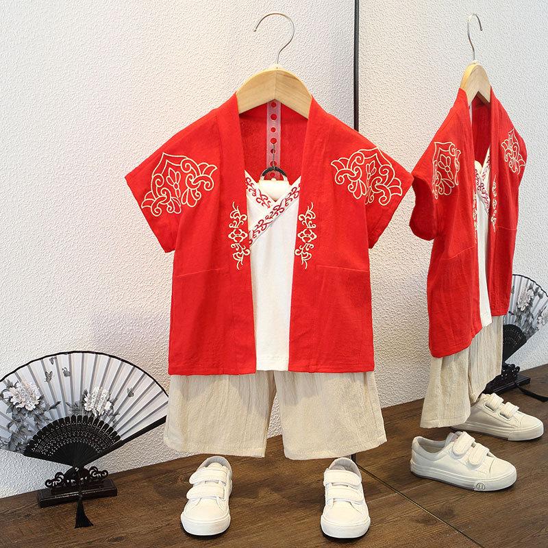 Children's National Studies Hanbok Boys Summer Chinese Style Performance Clothes Girls Hanbok Performance Tang Suit Ancient Style Baby Suit