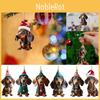 Festive Acrylic Dachshund Car Pendant Whimsical Interior Decoration For Christmas