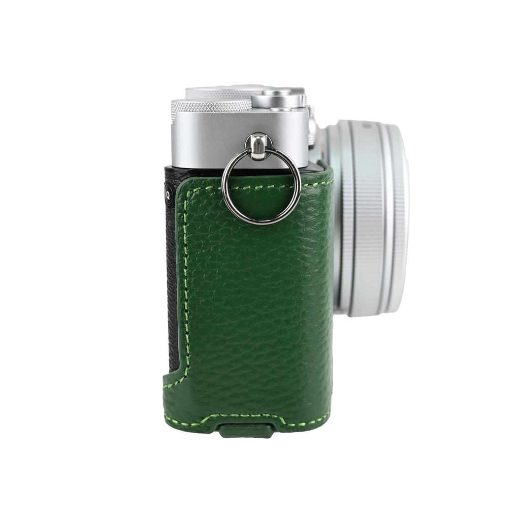 SIUTATDSH Camera Case, Silver-Tone Leather, for Fujifilm X-E5, Shockproof, Portable, Tripod Mountable, and Battery Replacement Included (Green)