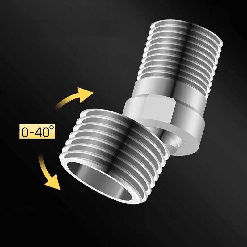 Steel Rotation Mixer Valves with 360 Degree Rotation Multiple Directional Shower Connector for Flexible Bathroom Use