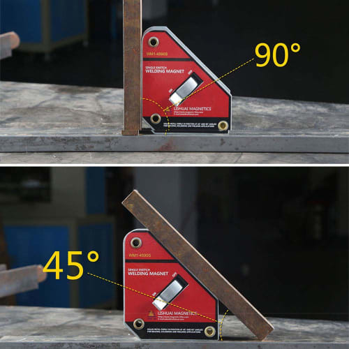 LISHUAI Powerful Single Switch Neodymium Welding Magnet Holder On/Off Switch Magnetic Clamp/Magnetic Square 45/90 Degrees Large Size WM1-4590L