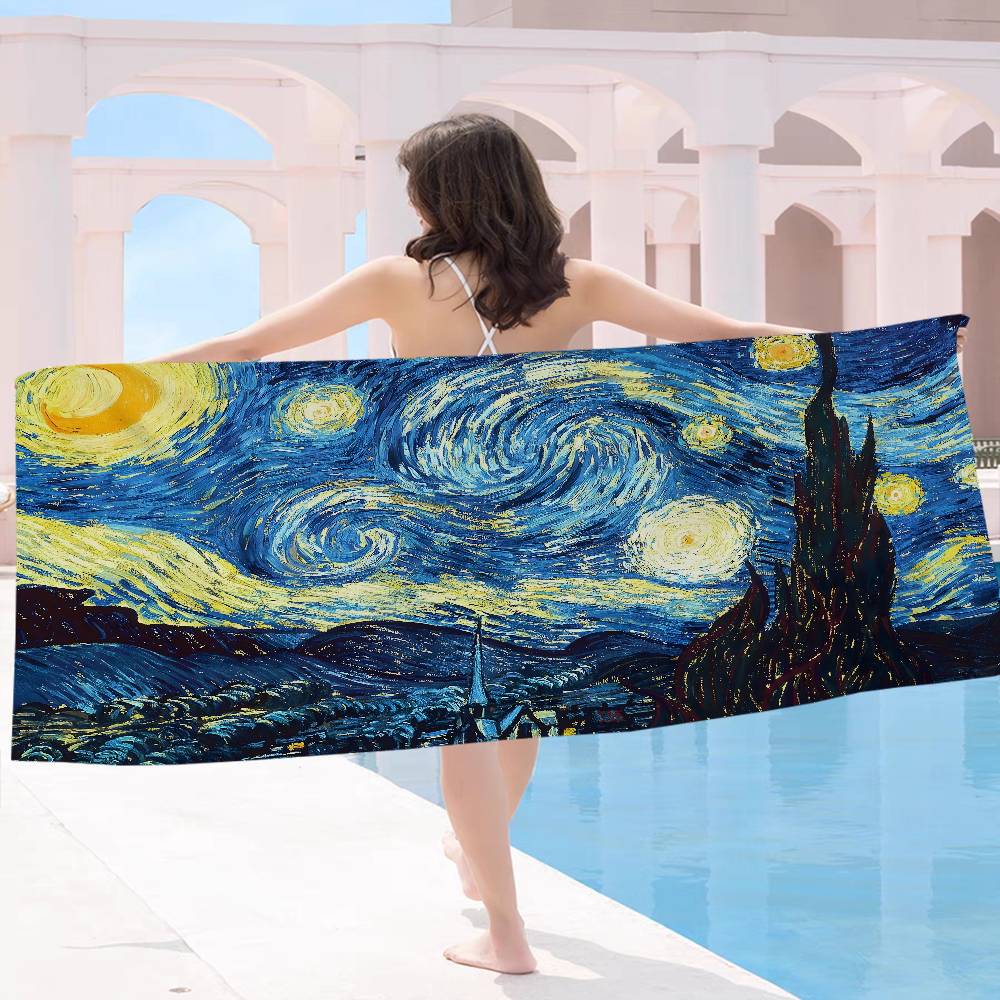 Famous Paintings Willem Van Gogh Bath Towel Microfiber Soft Water Absorbing Breathable For Girl Kids Decorative Beach Towel