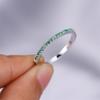 Green Zircon Small Round Stone Wedding Band Stackable Rings For Women Vintage CopperColor Engagement Promise Minimalist Jewelry