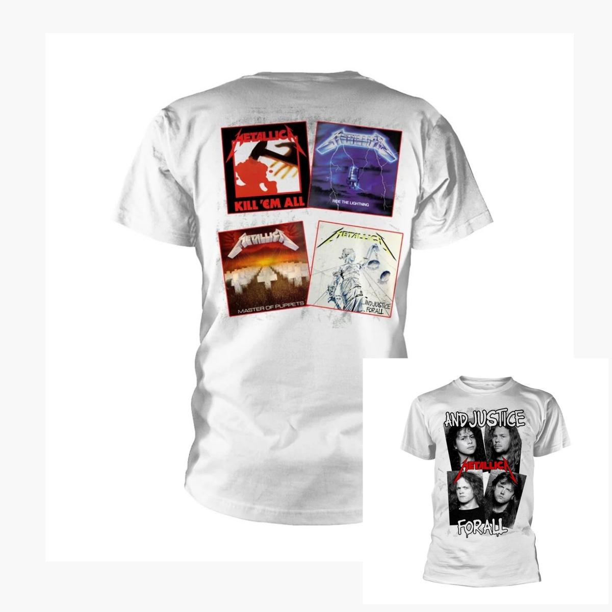 

2026 Metallica Faces First Four Albums T-shirt High-end Luxury Is for Both Men and Women Top Y2k 4XL