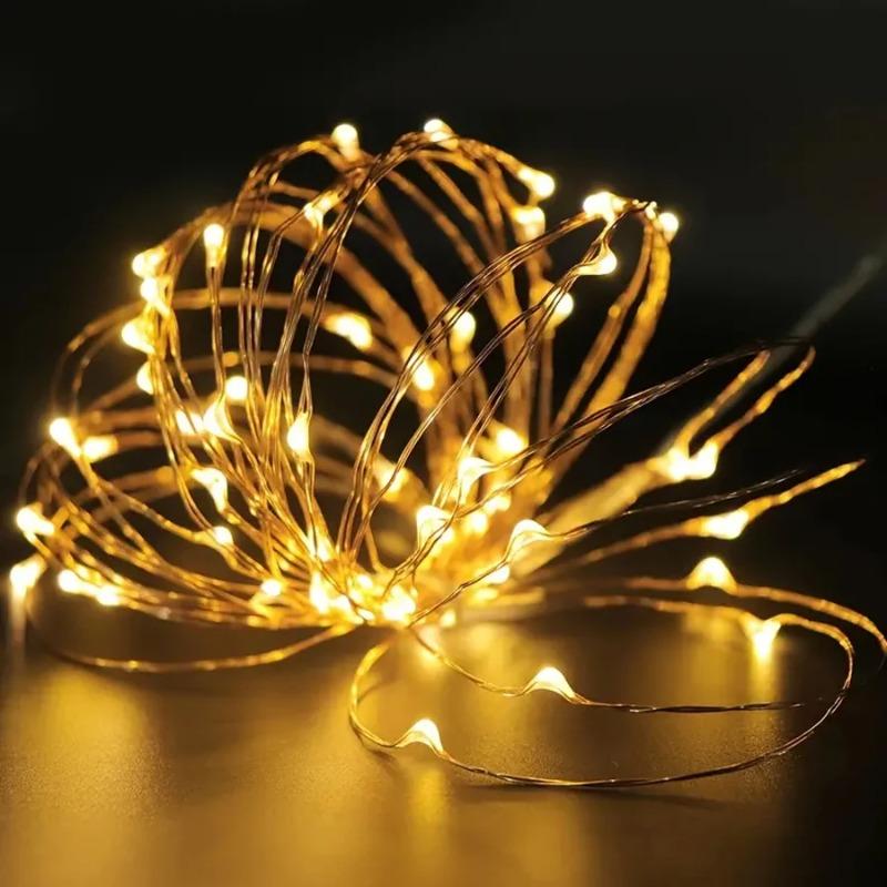LED Solar String Lights Outdoor, Waterproof Solar Fairy Lights Copper Wire Solar Twinkle Lights for Tree Garden Party Wedding